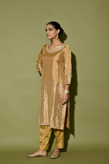 TISSUE STRIPE KURTA SET