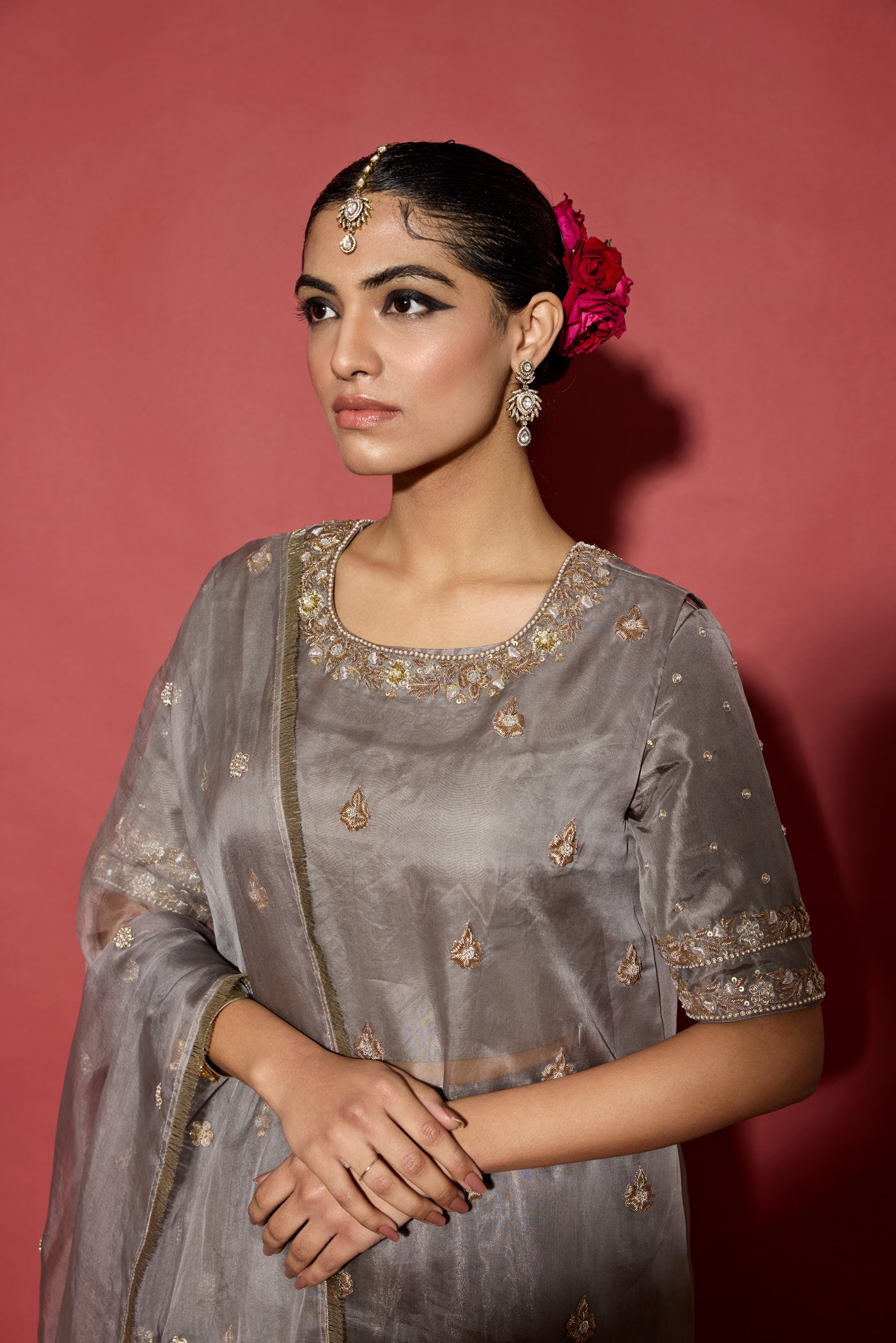 ORGANZA TISSUE SHARARA SET