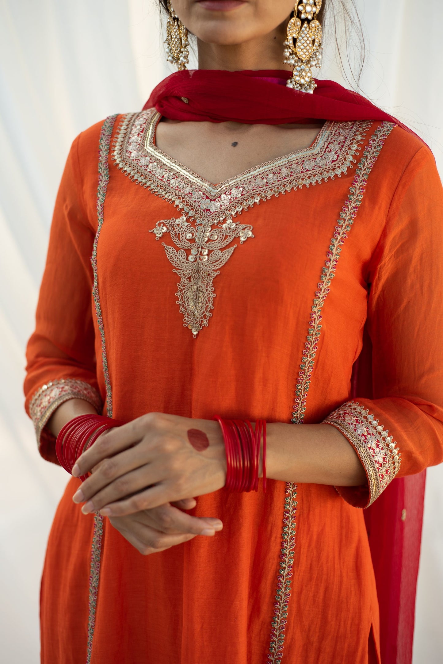 ORANGE KURTA SET
