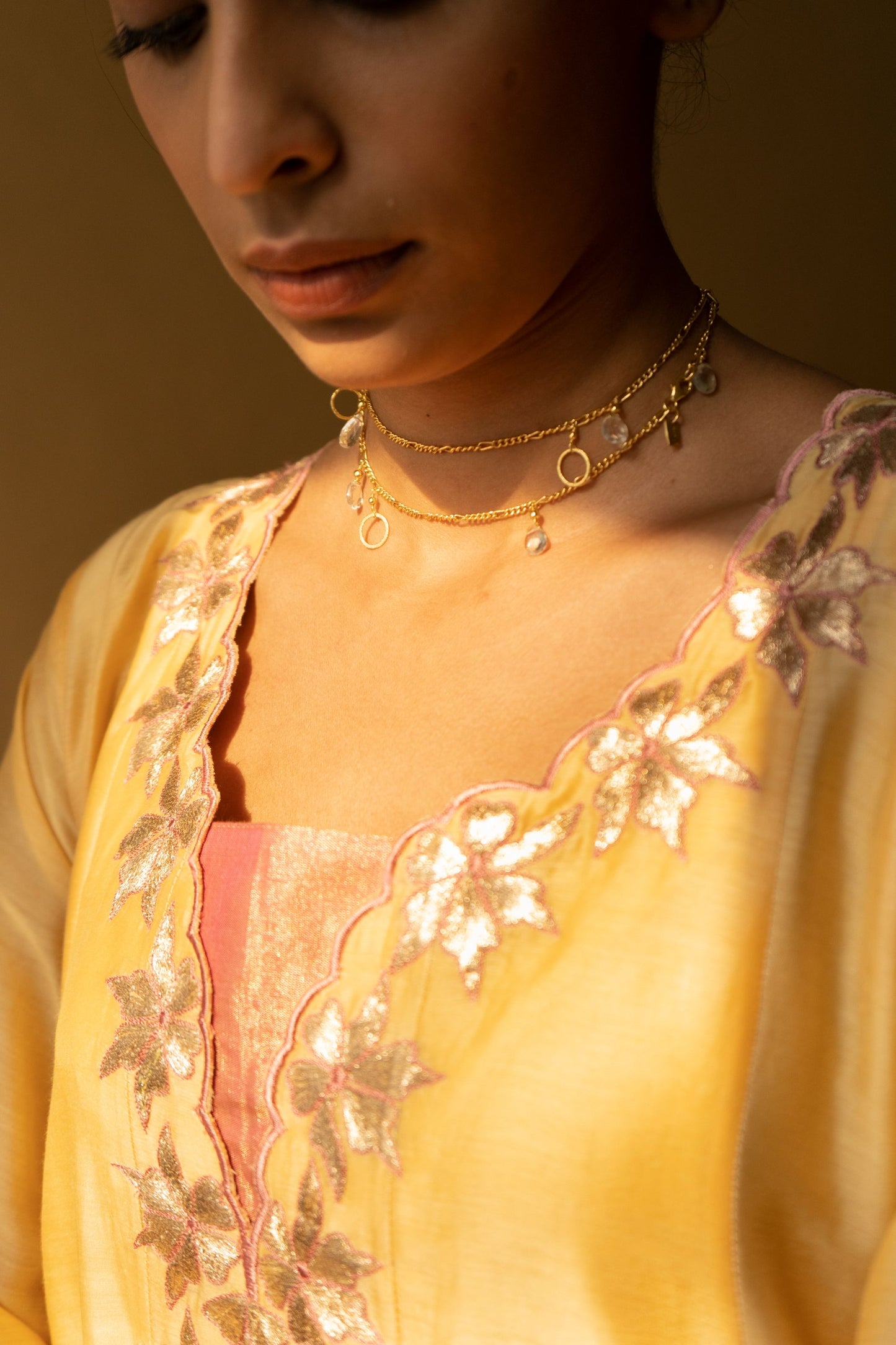 YELLOW AND PINK KURTA SET