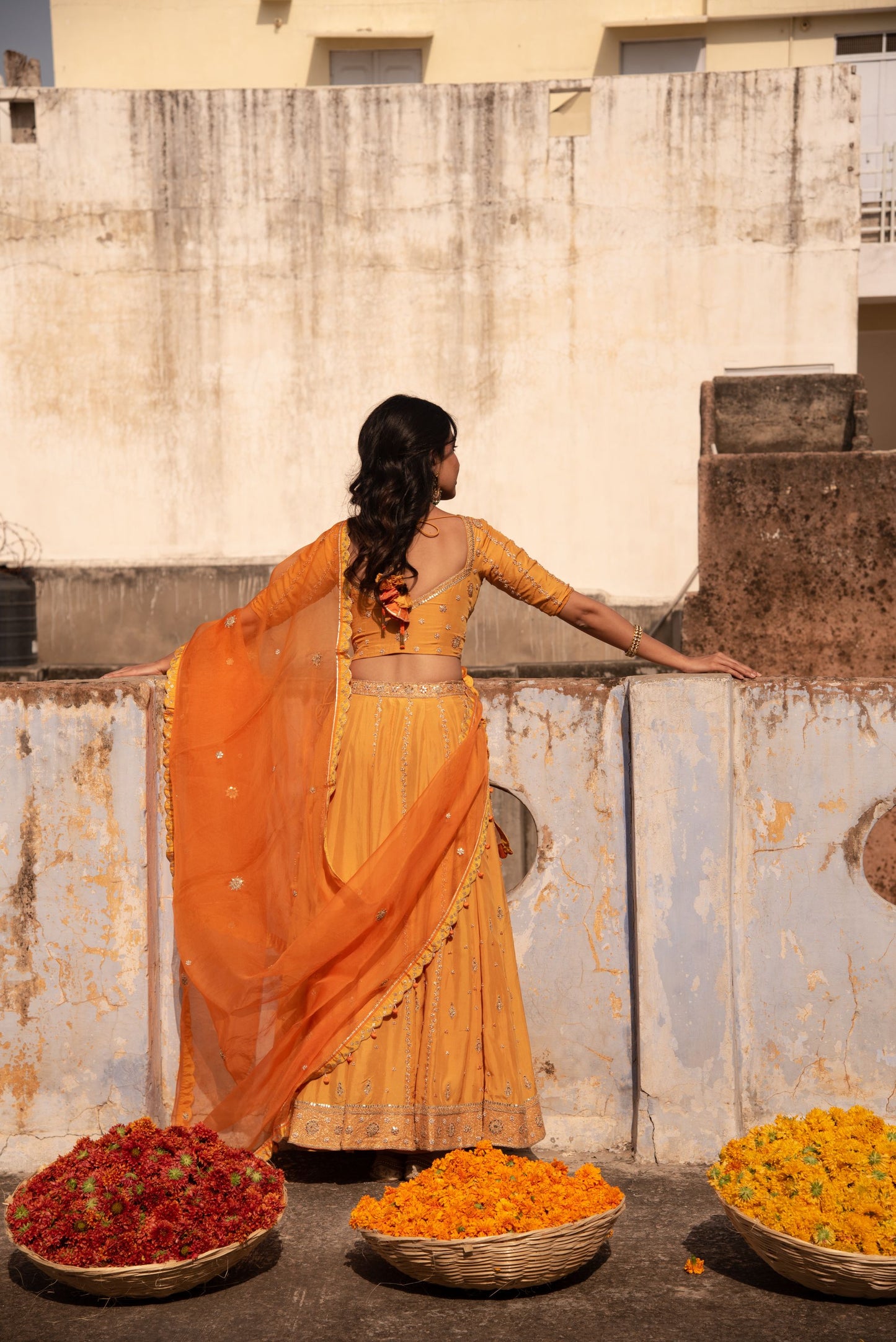 SAFFRON ORANGE LEHNGA SET