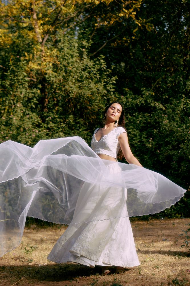 CREAM IVORY LEHENGA SET