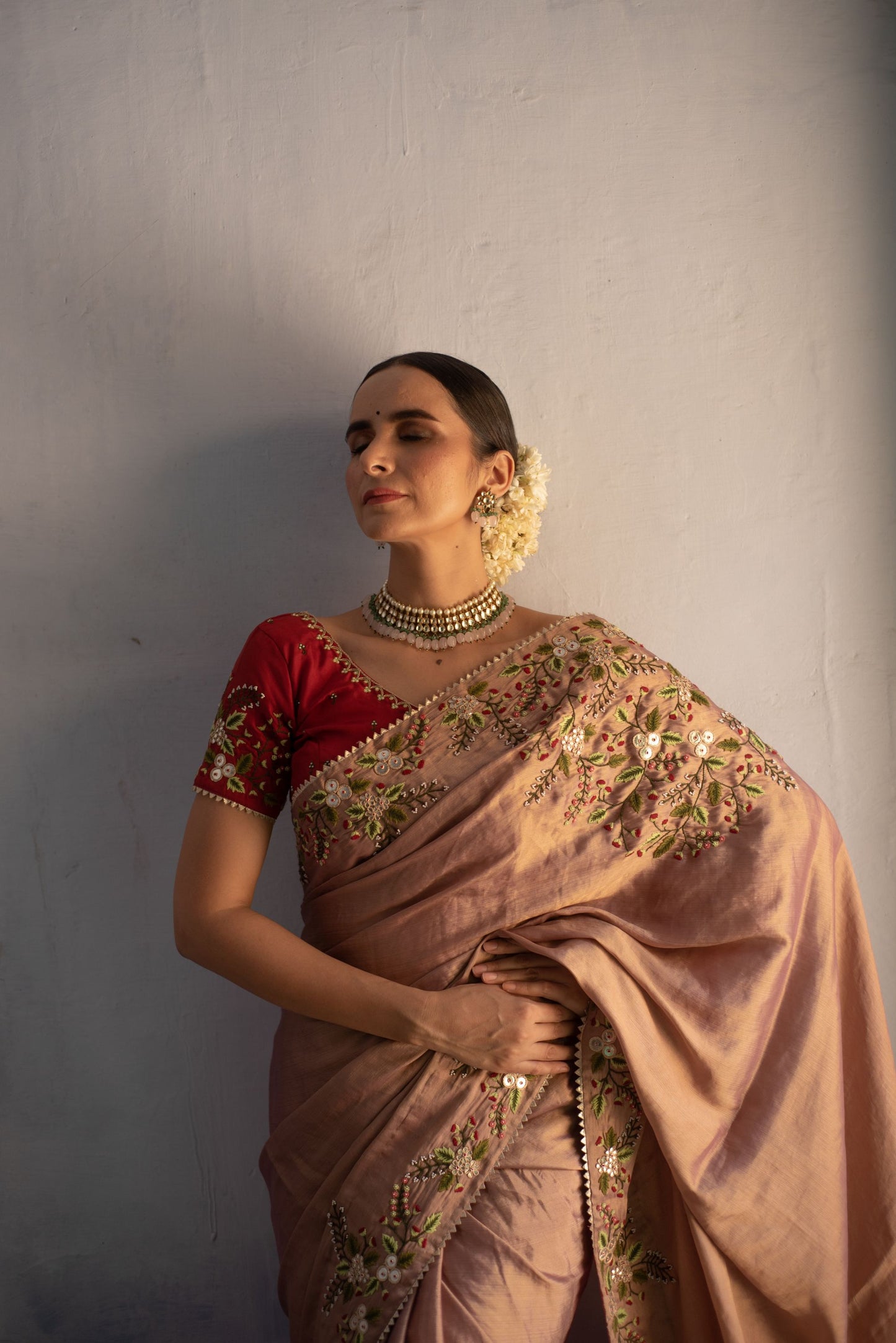OLD ROSE PINK SAREE STORY
