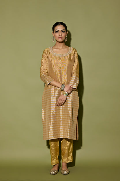 TISSUE STRIPE KURTA SET