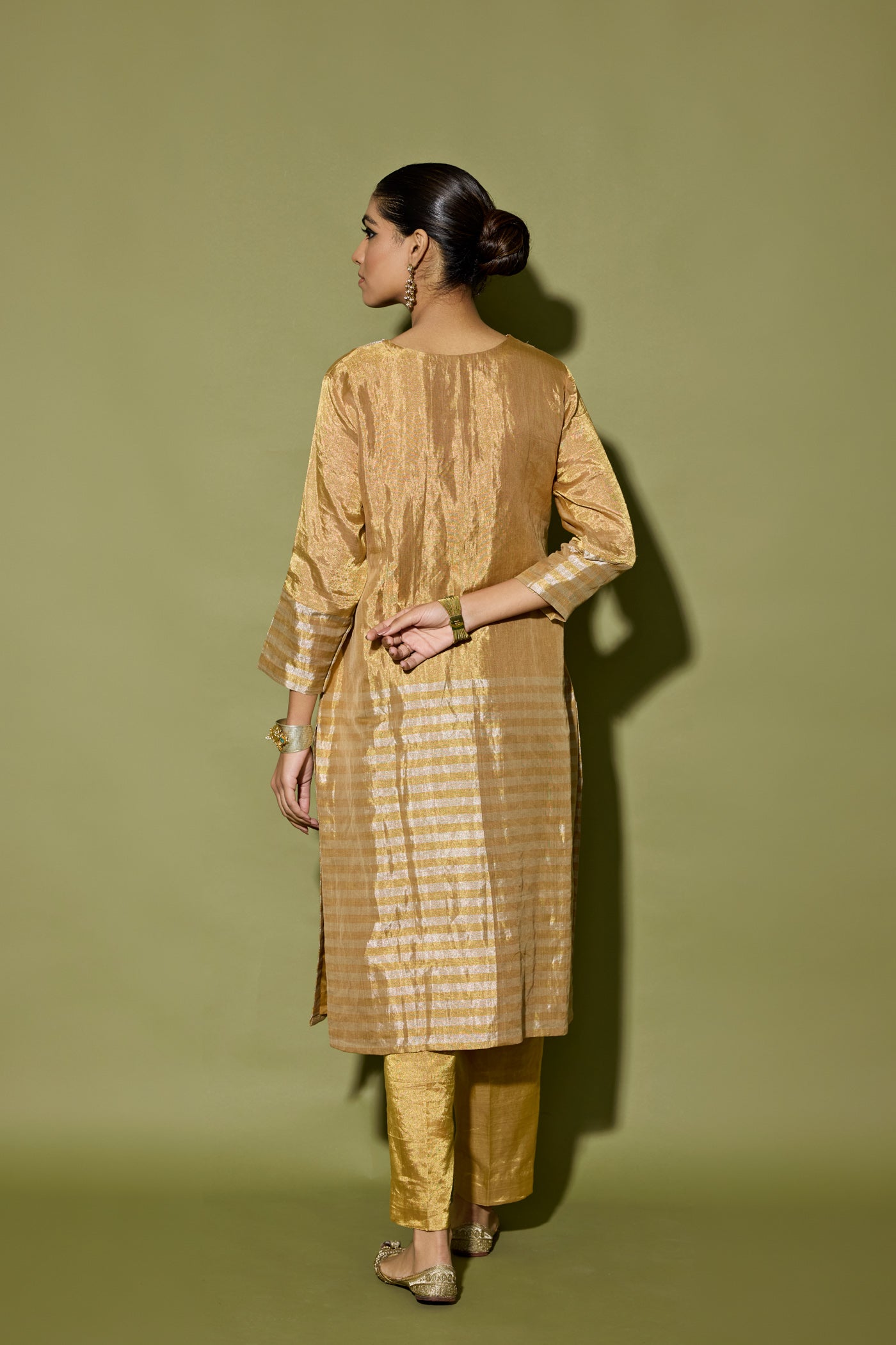 TISSUE STRIPE KURTA SET