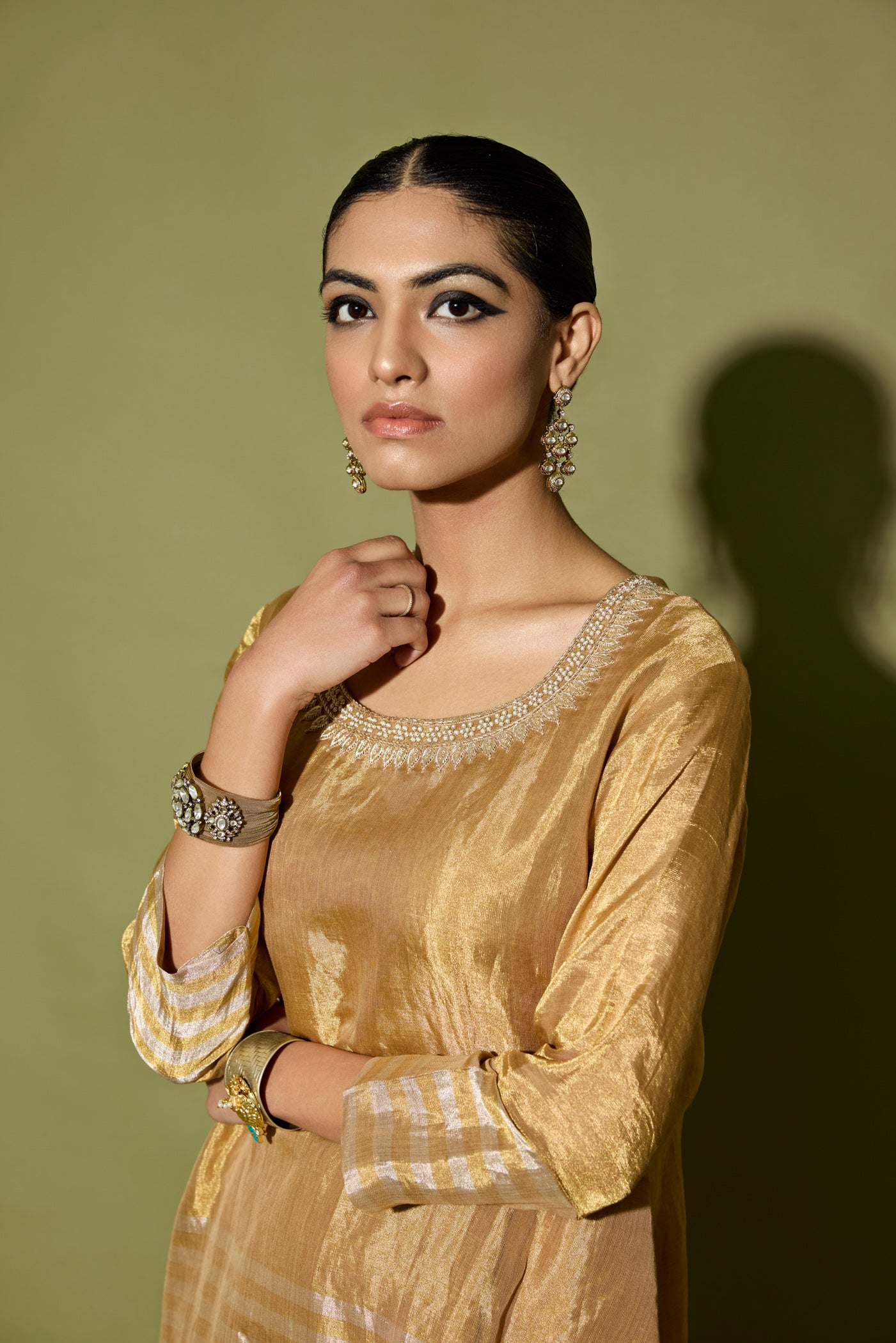 TISSUE STRIPE KURTA SET