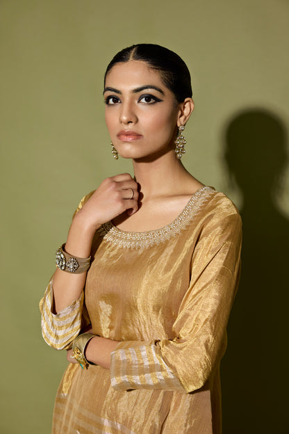 TISSUE STRIPE KURTA SET