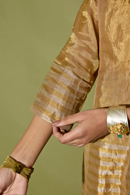 TISSUE STRIPE KURTA SET