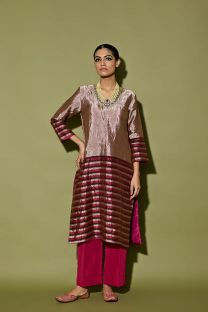 TISSUE STRIPE KURTA SET