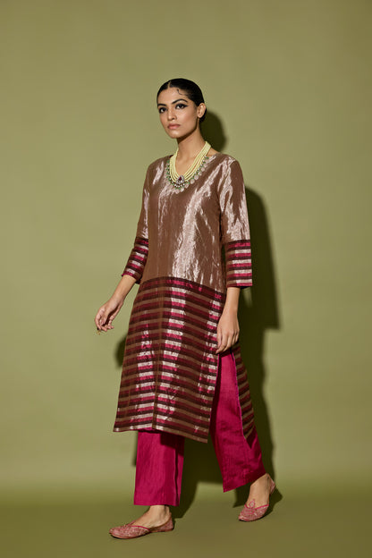 TISSUE STRIPE KURTA SET