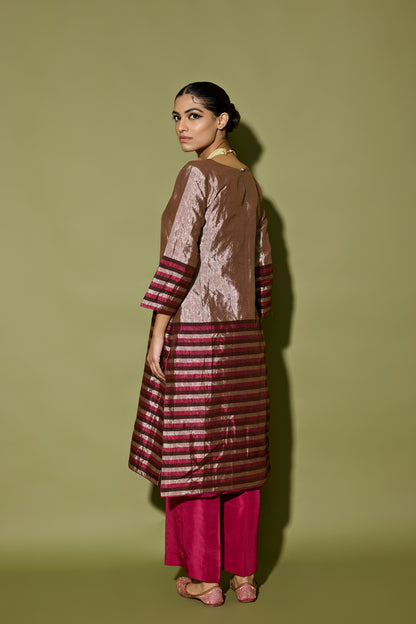 TISSUE STRIPE KURTA SET