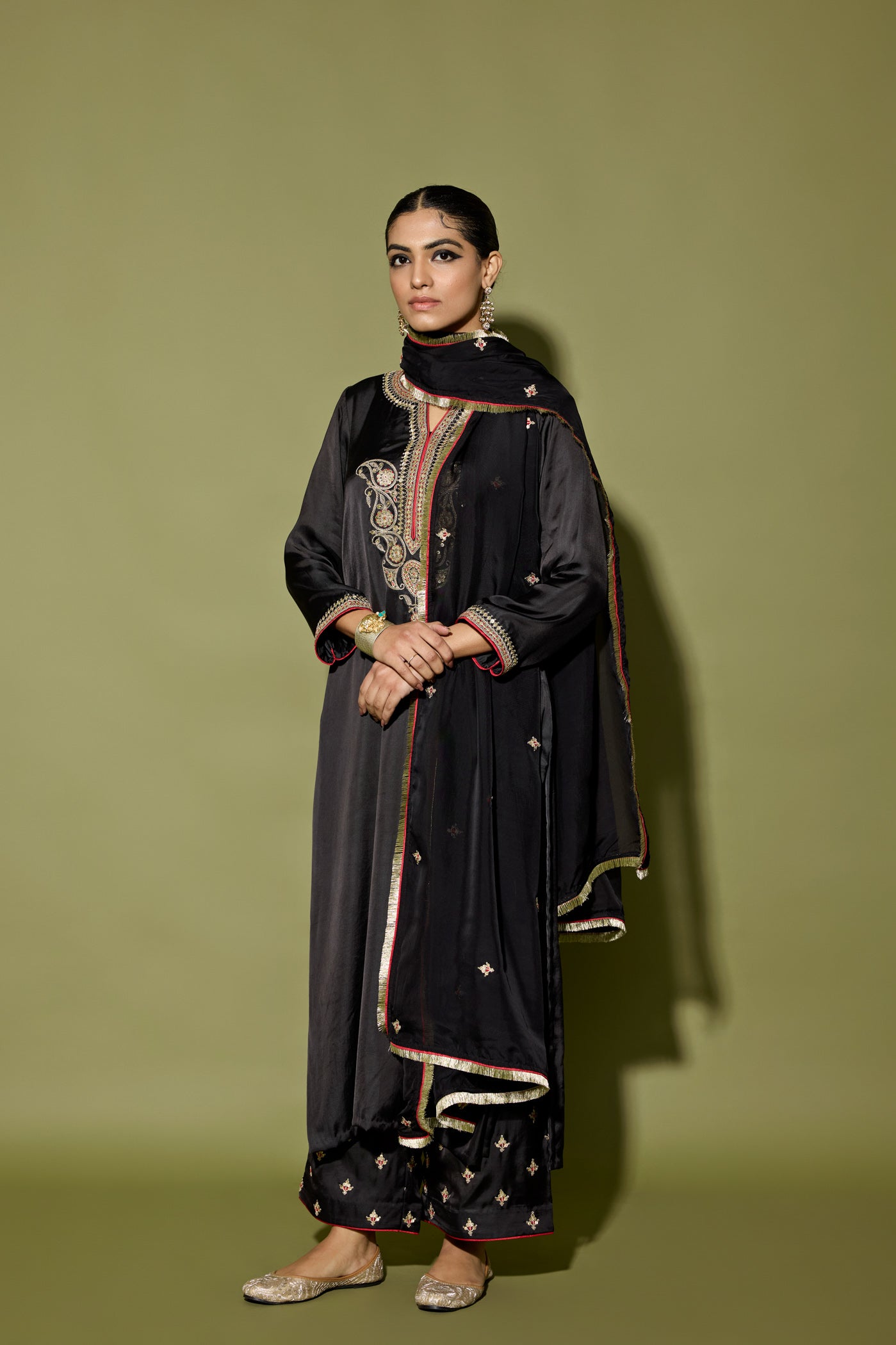 SATIN KURTA SET