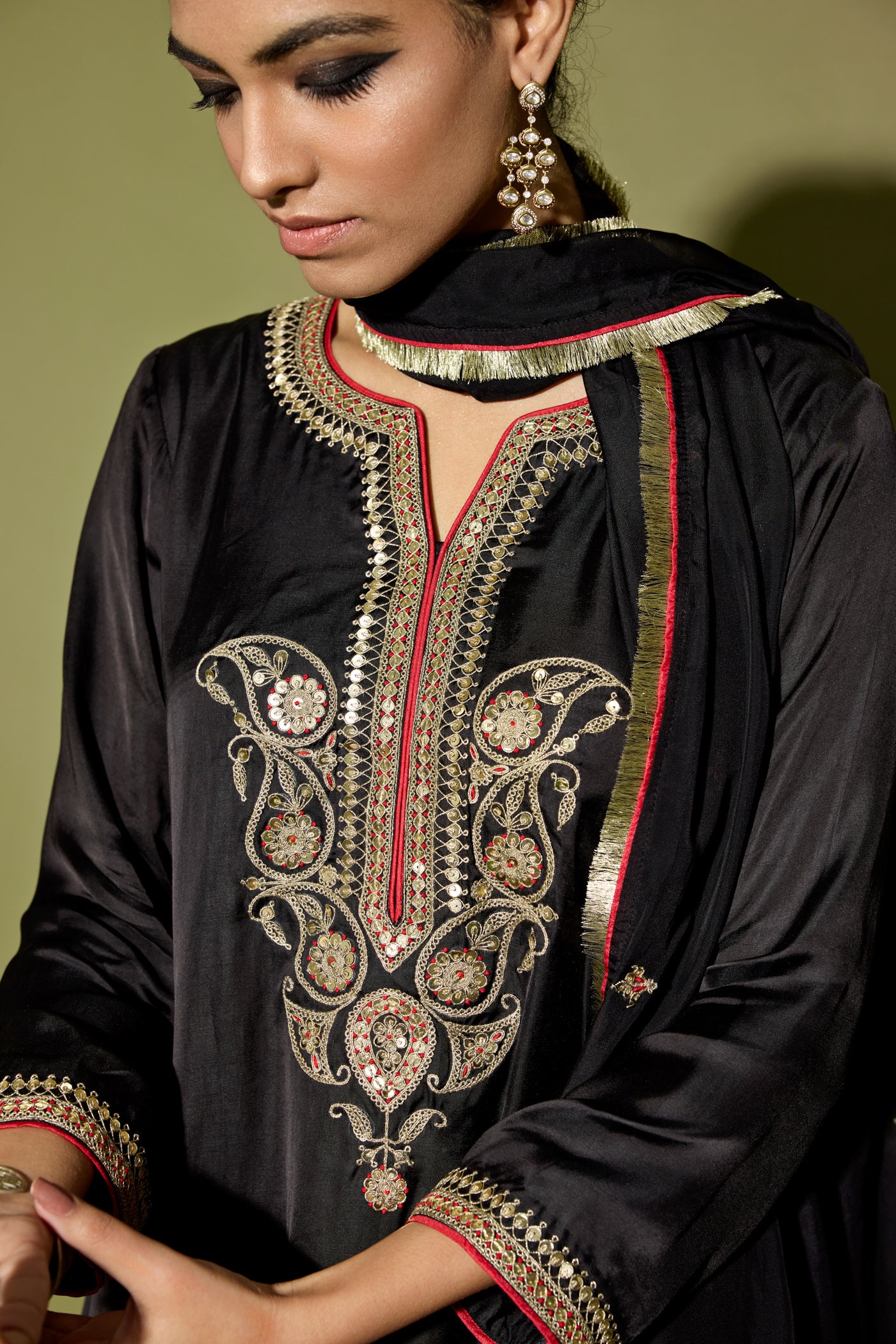 SATIN KURTA SET