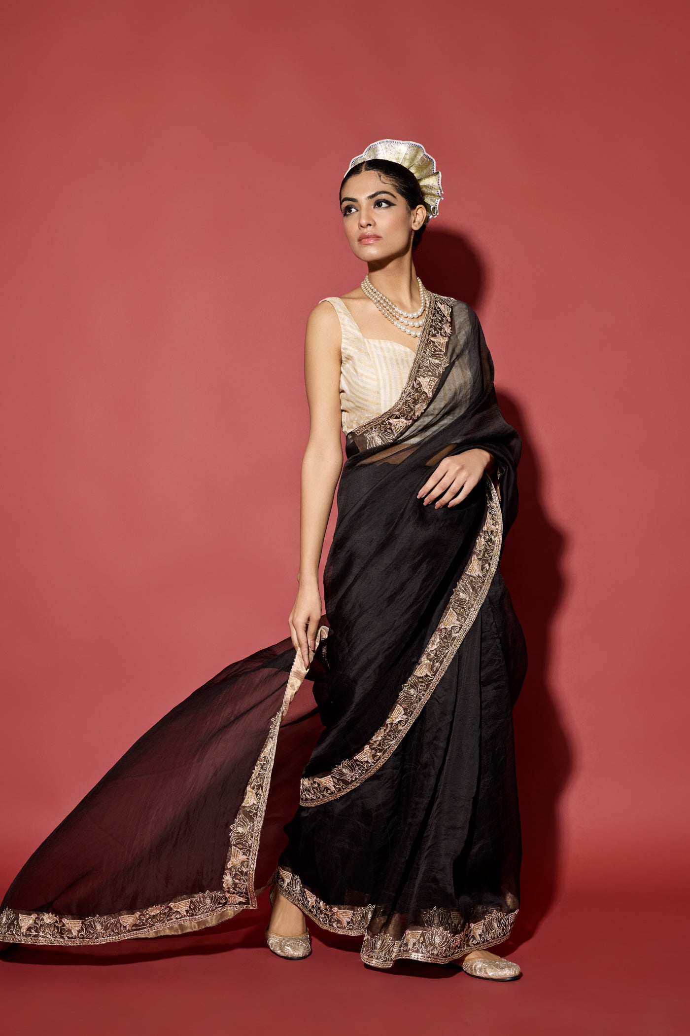 ORGANZA CHANDERI SAREE