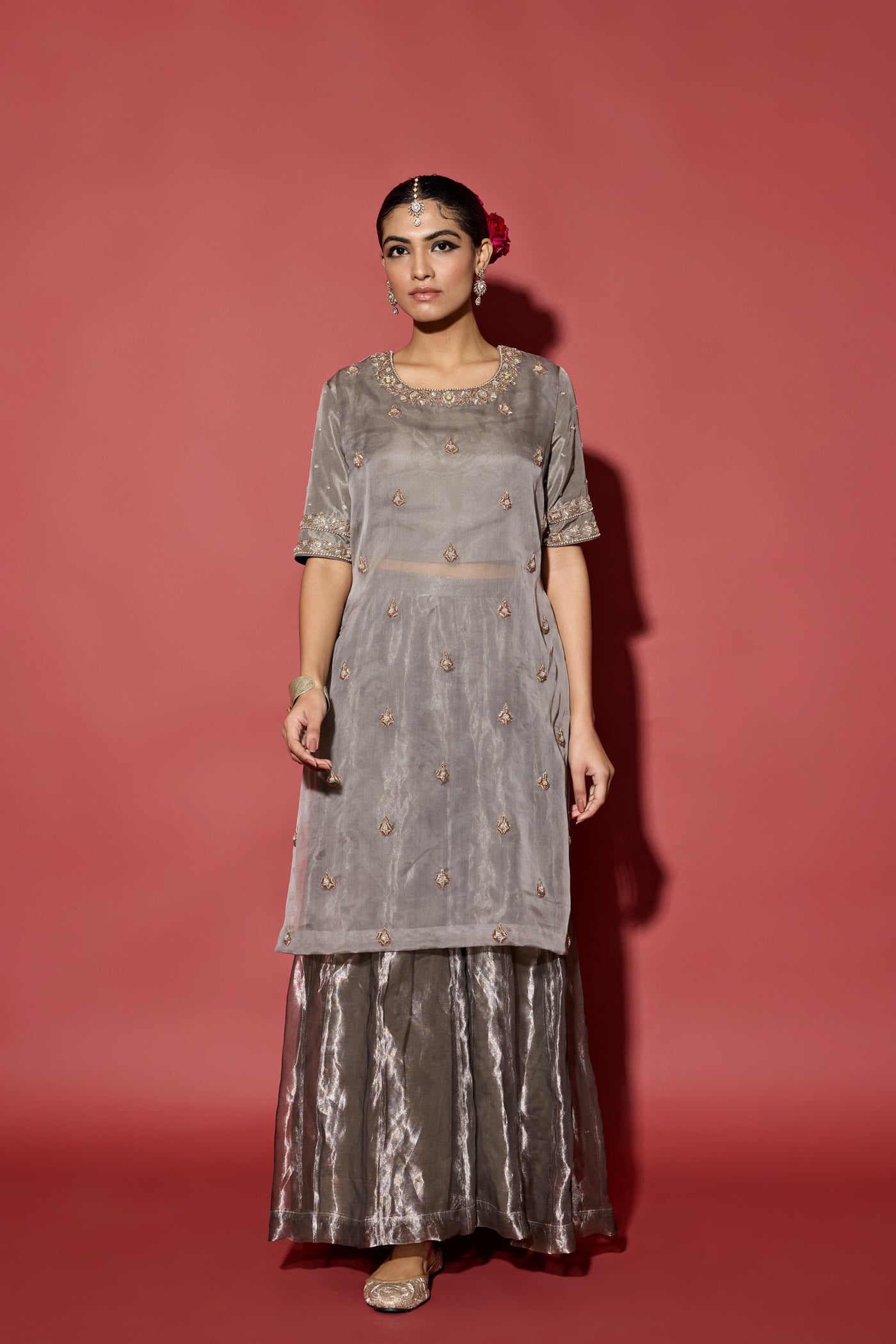 ORGANZA TISSUE SHARARA SET