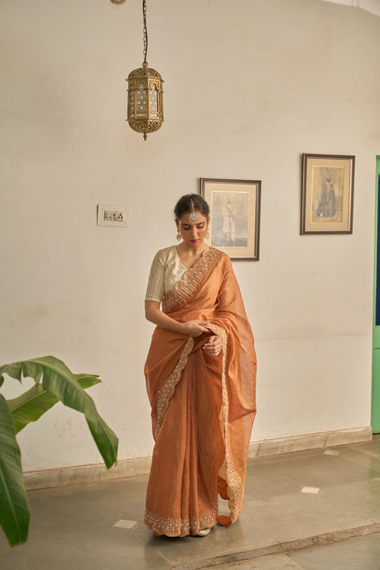 SUNEHRA TISSUE SAREE