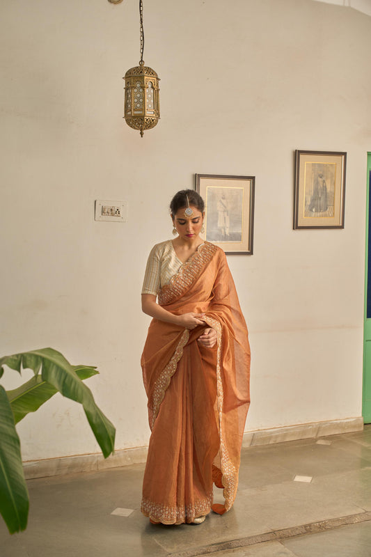 SUNEHRA TISSUE SAREE