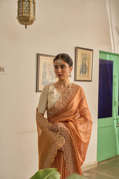 SUNEHRA TISSUE SAREE