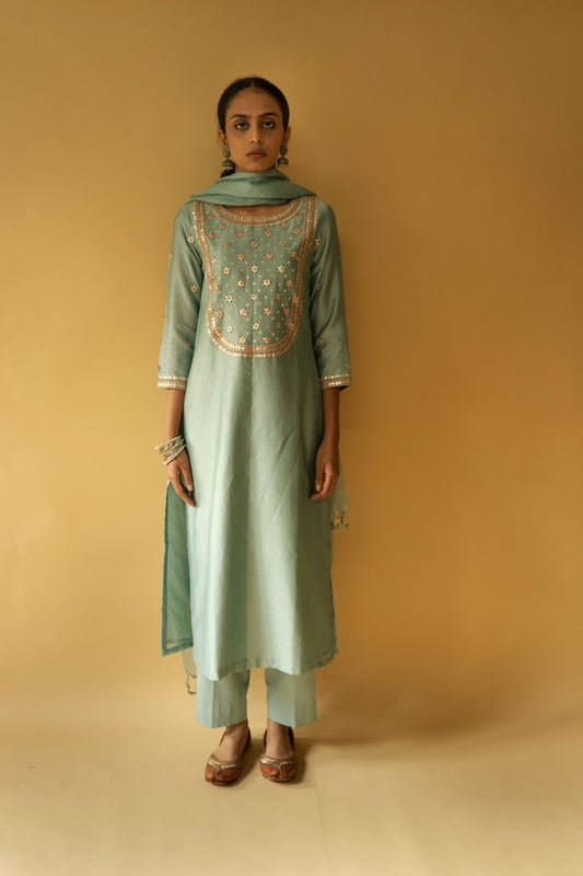 TEEL GREEN KURTA SET