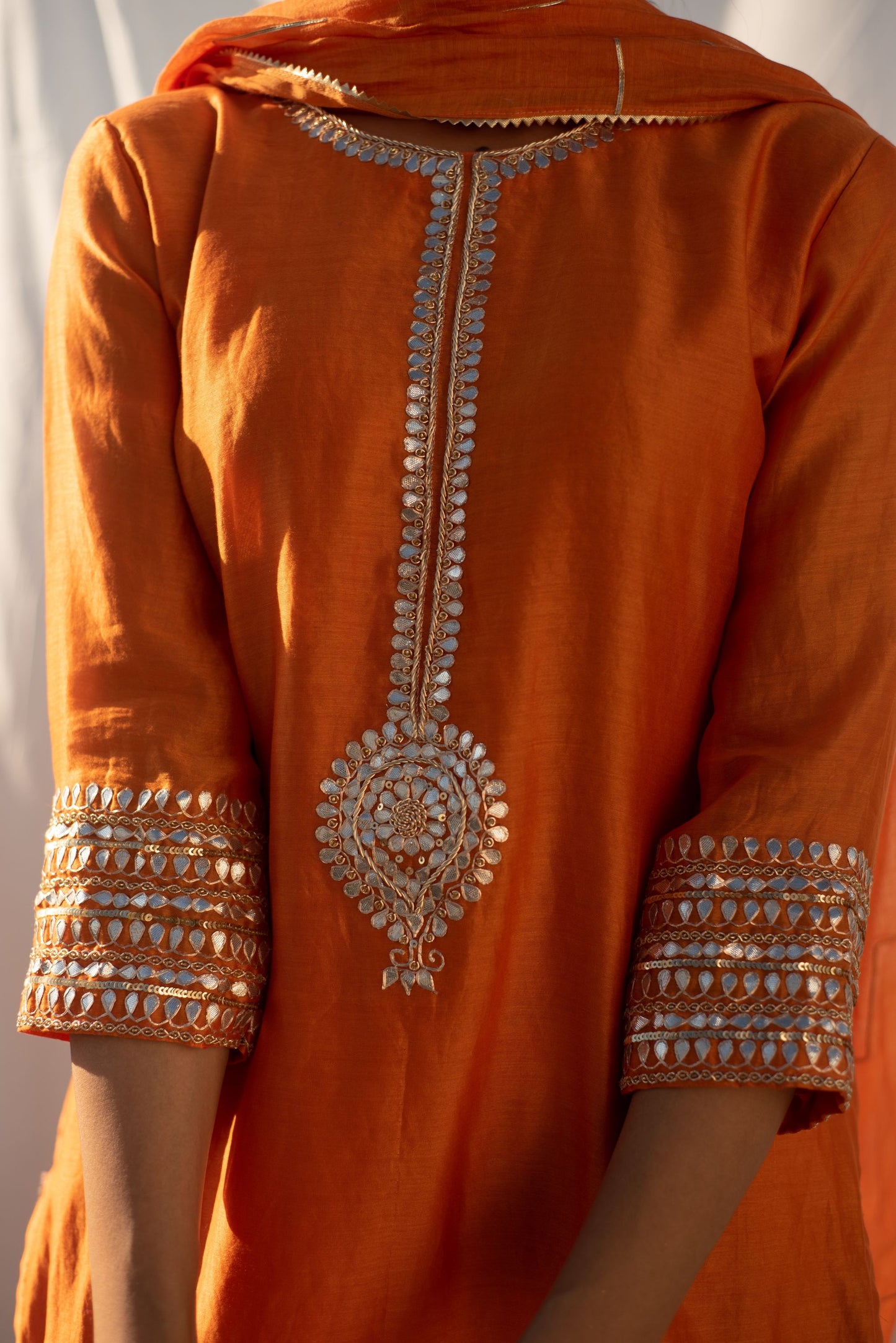 SAFFRON-CREAM KURTA SET