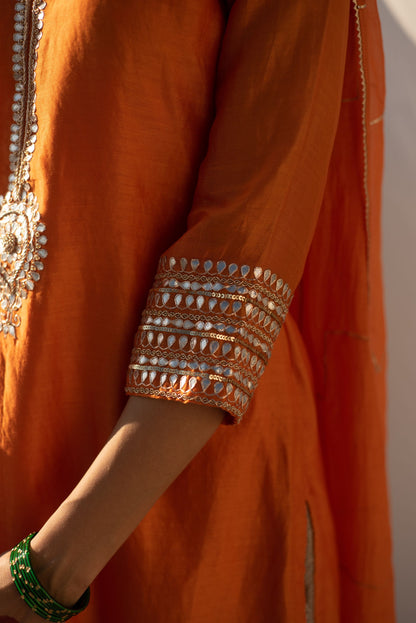 SAFFRON-CREAM KURTA SET