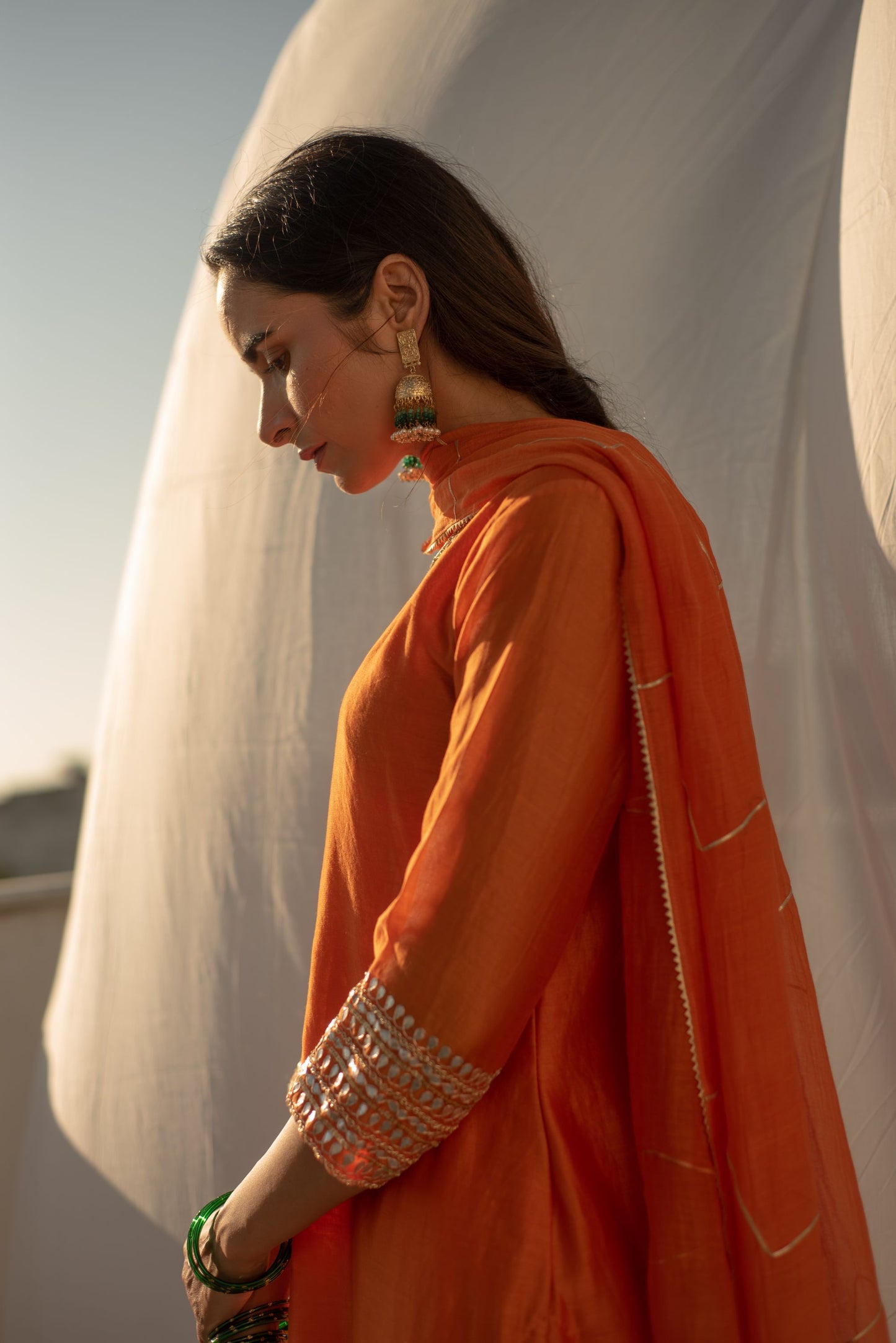 SAFFRON-CREAM KURTA SET