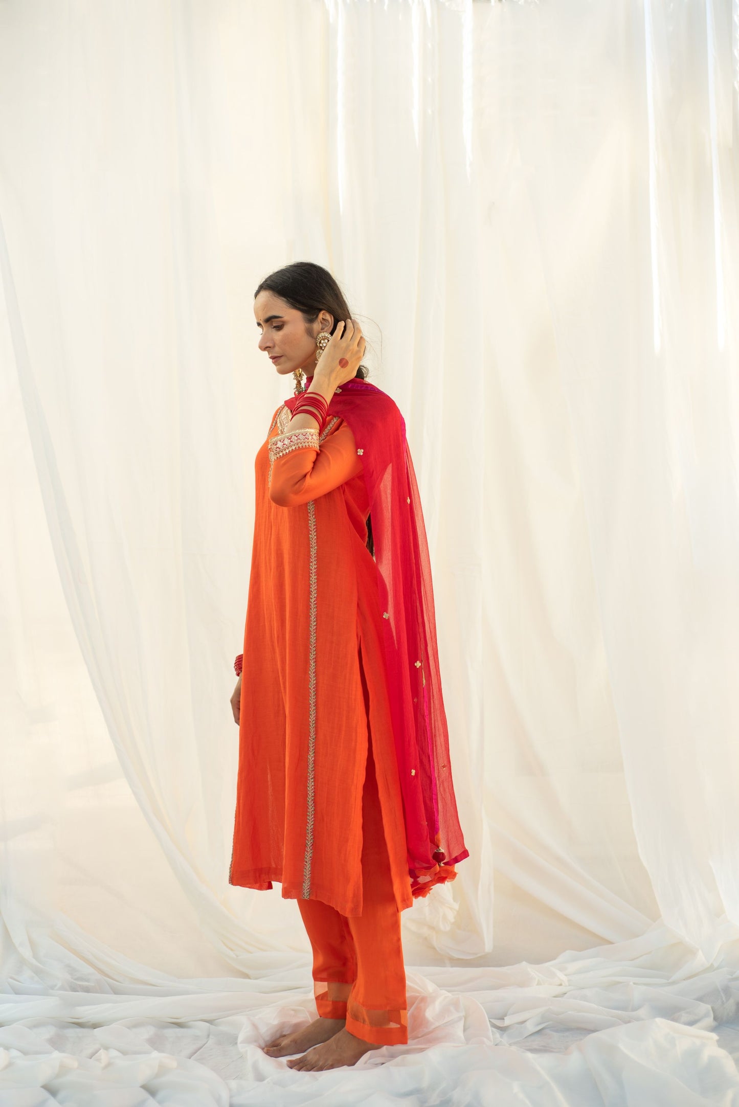ORANGE KURTA SET