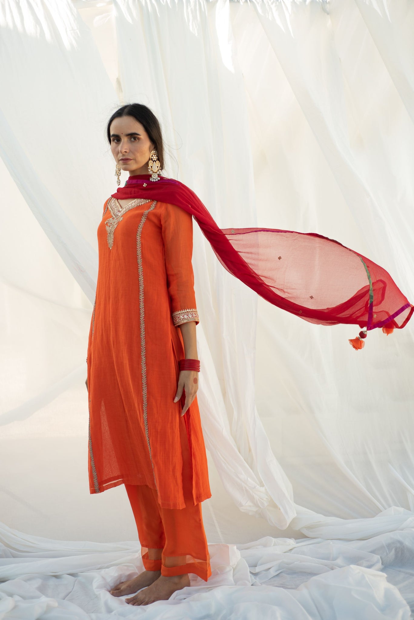 ORANGE KURTA SET