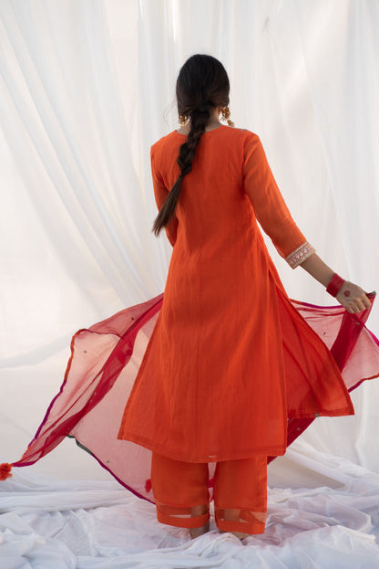ORANGE KURTA SET