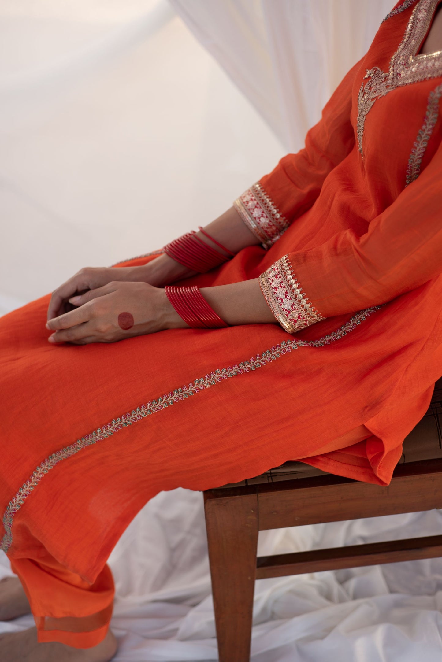ORANGE KURTA SET