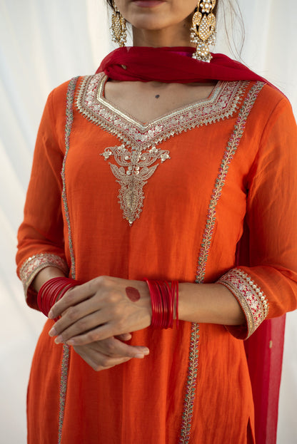 ORANGE KURTA SET