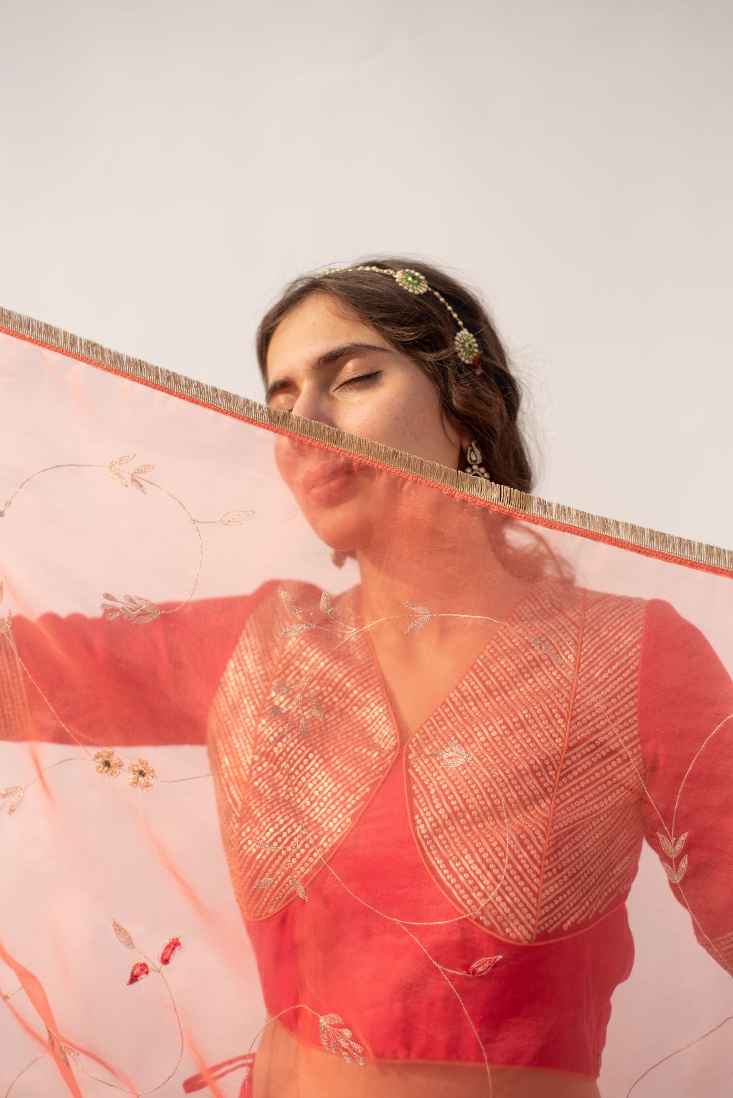 PINK-PEACH LEHANGA SET