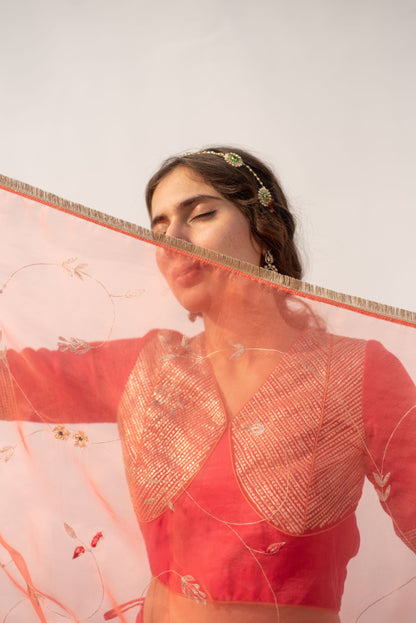PINK-PEACH LEHANGA SET