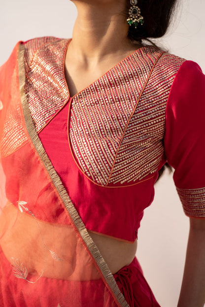 PINK-PEACH LEHANGA SET