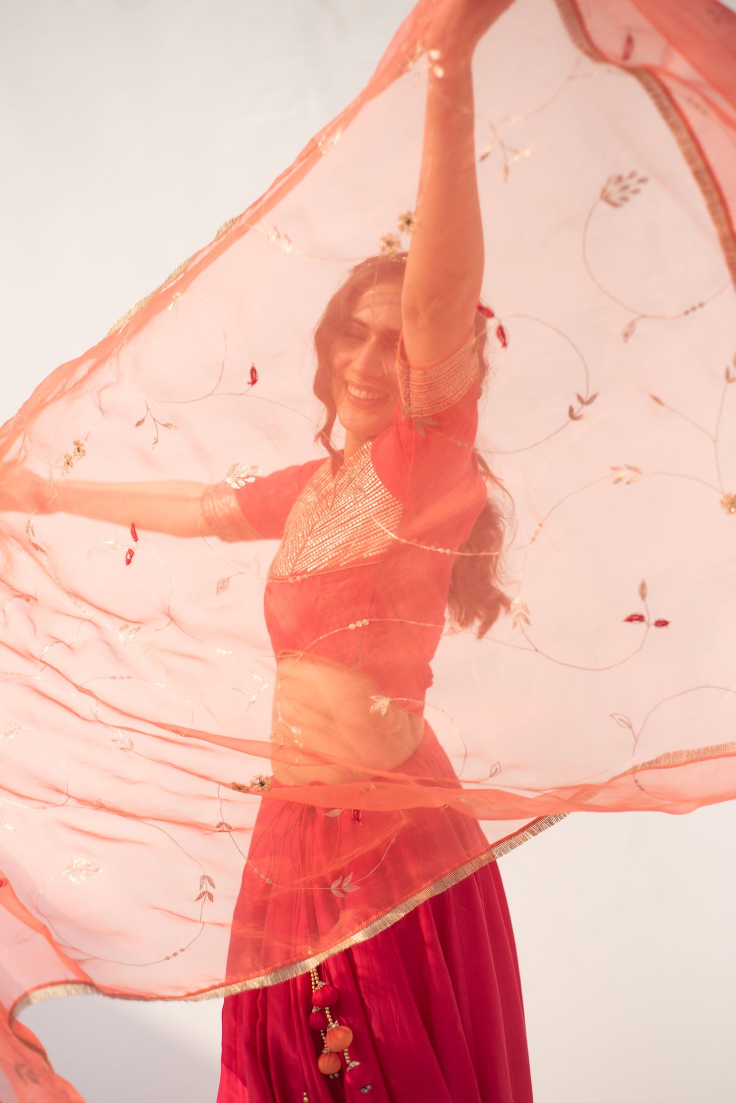 PINK-PEACH LEHANGA SET