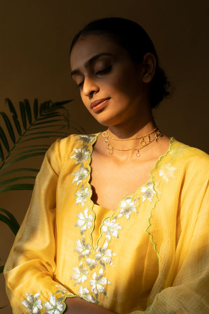 LEMON YELLOW KURTA SET