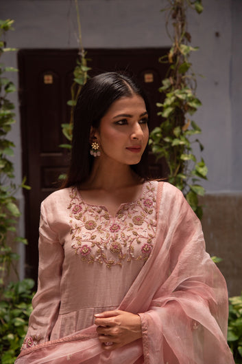 ONION PINK KURTA KALI SET