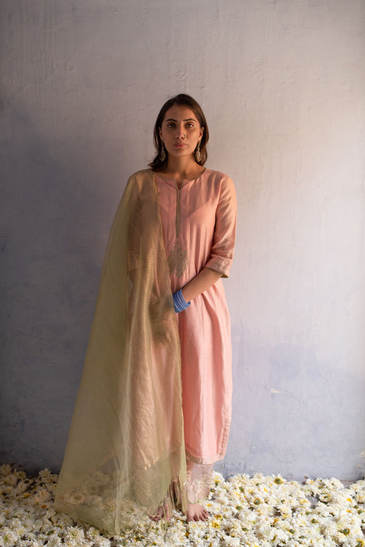 POWDER PINK KURTA SET