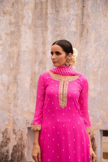 HOT PINK KURTA SET