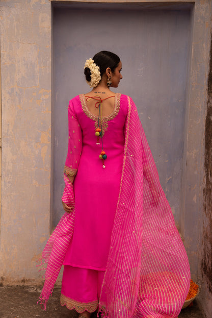 HOT PINK KURTA SET