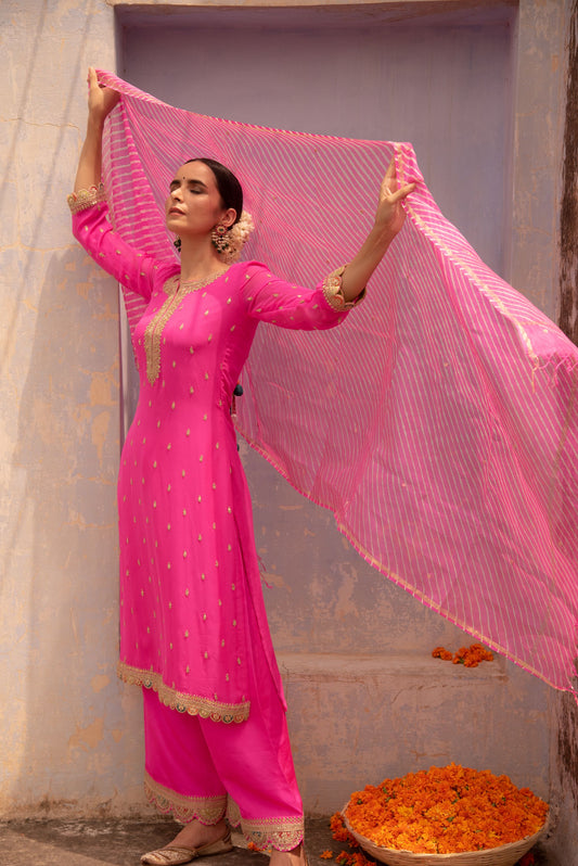 HOT PINK KURTA SET