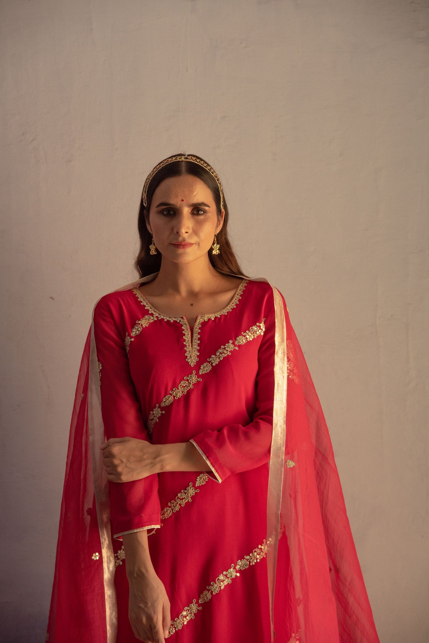 RED KURTA SET