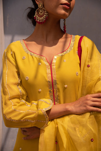 LIME KURTA SET