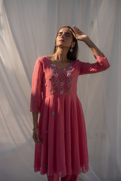 STRAWBERRY PINK KURTA SET