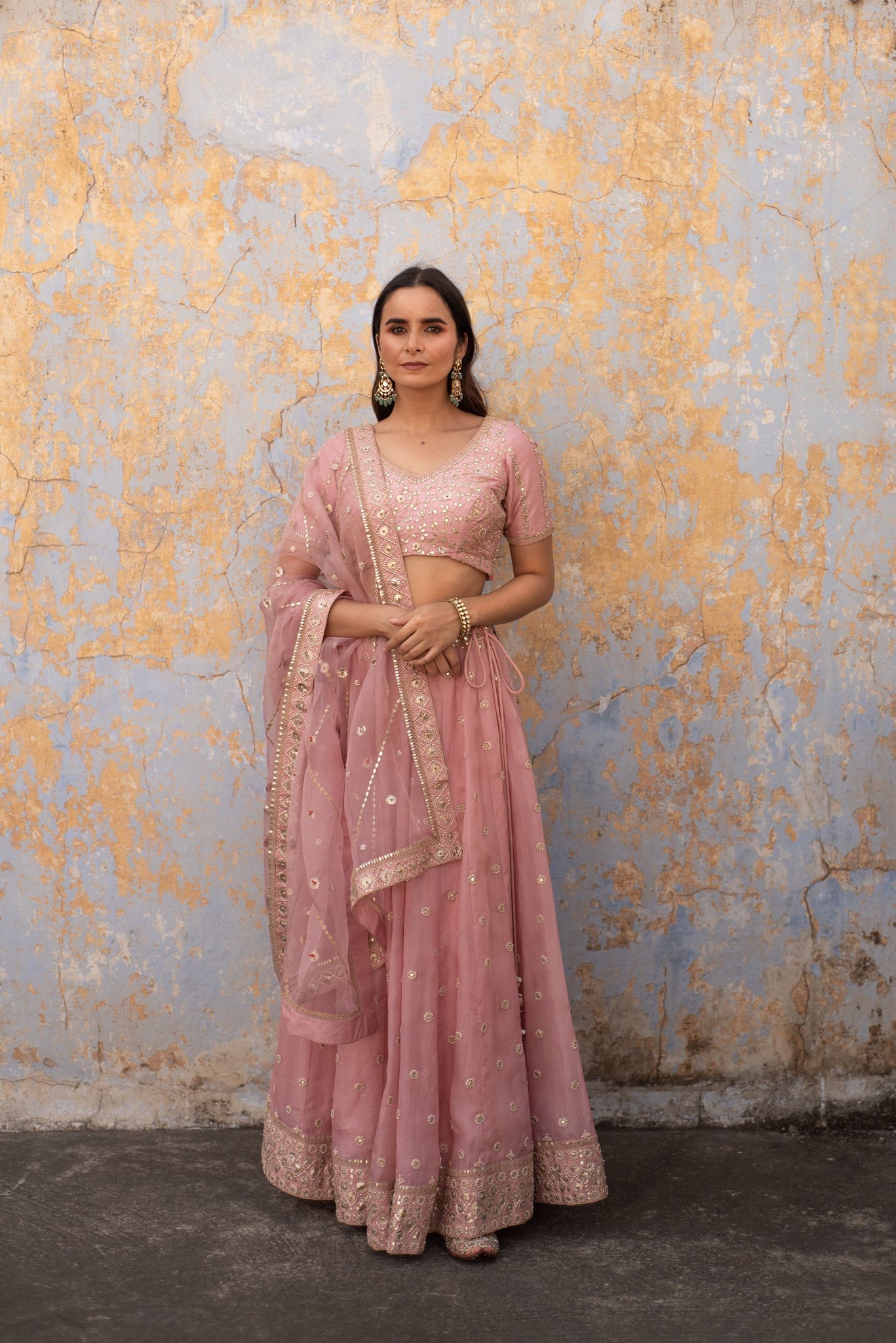 ONION PINK LEHNGA SET