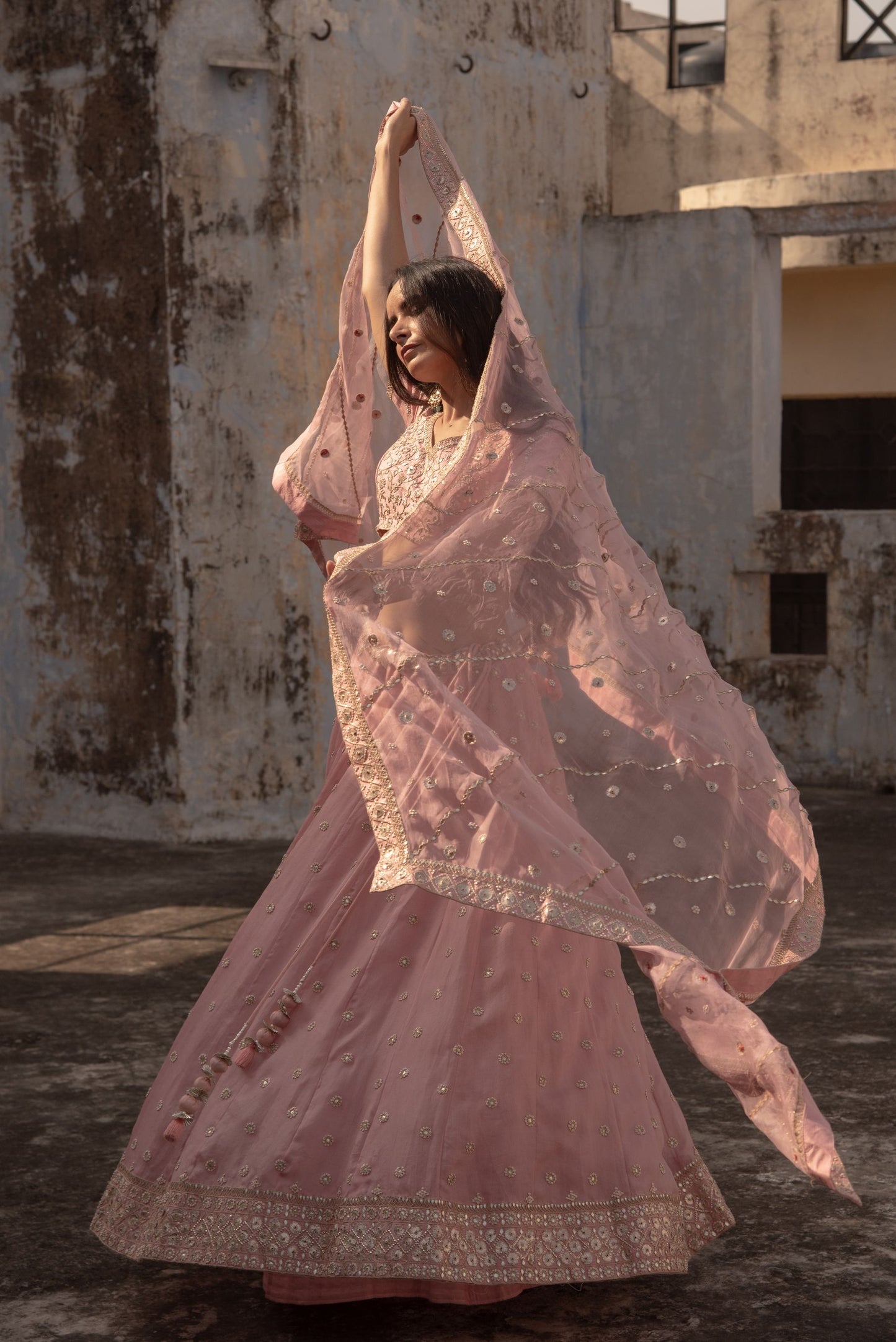 ONION PINK LEHNGA SET