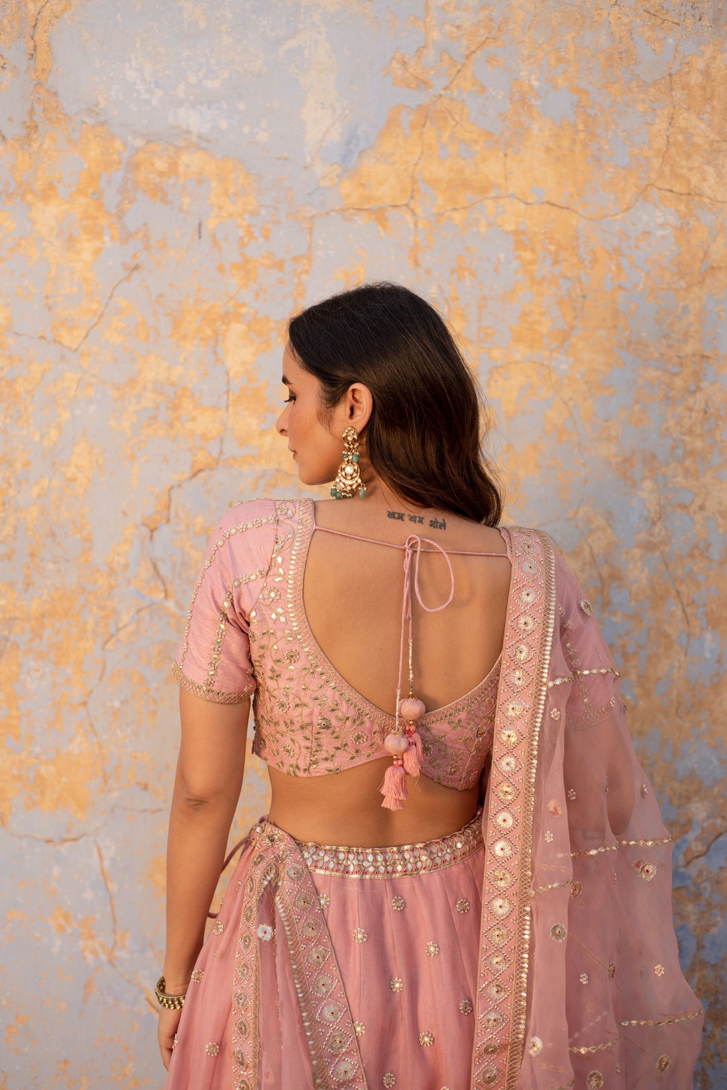 ONION PINK LEHNGA SET