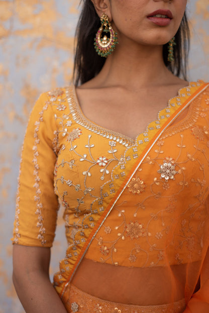 SAFFRON ORANGE LEHNGA SET