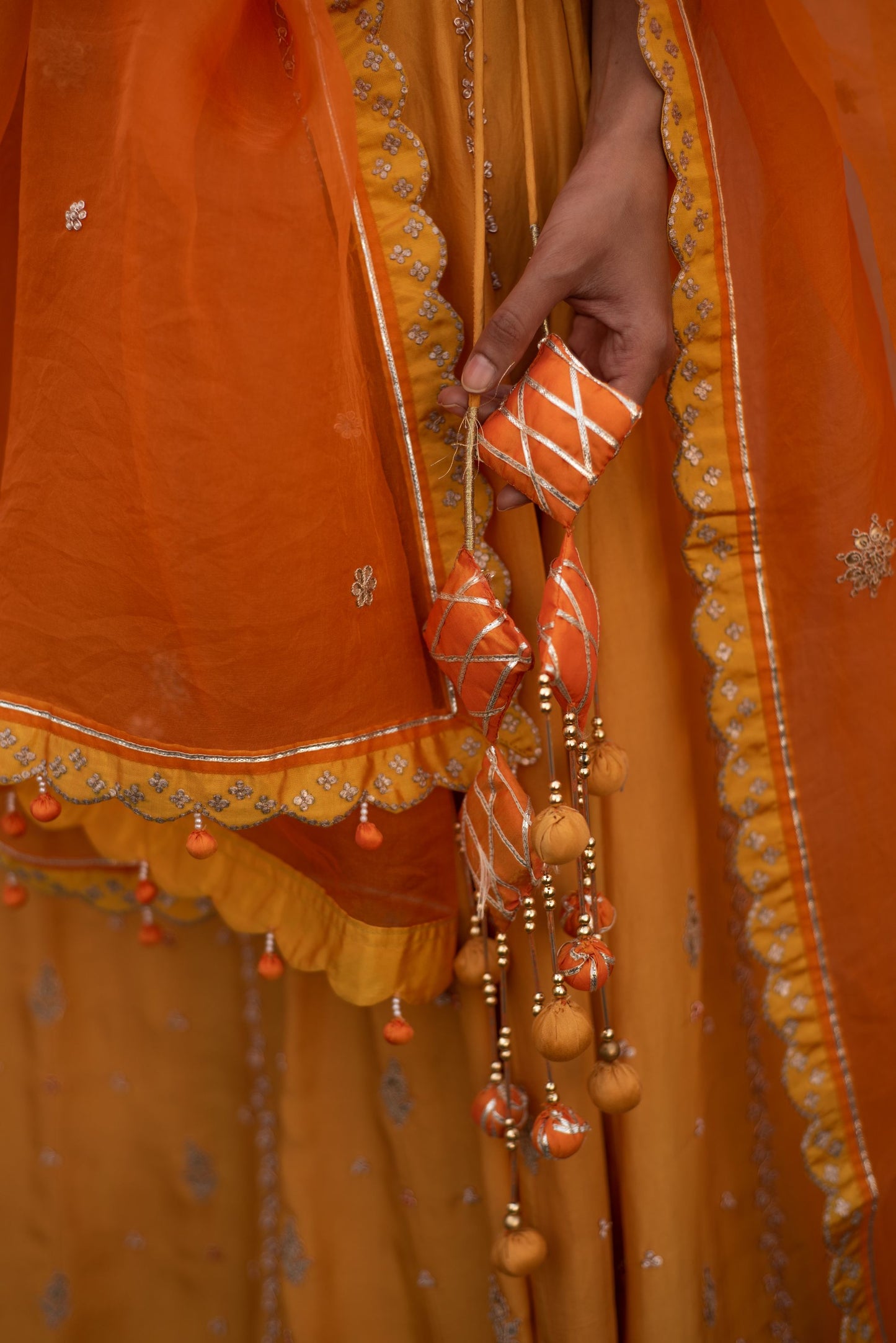 SAFFRON ORANGE LEHNGA SET