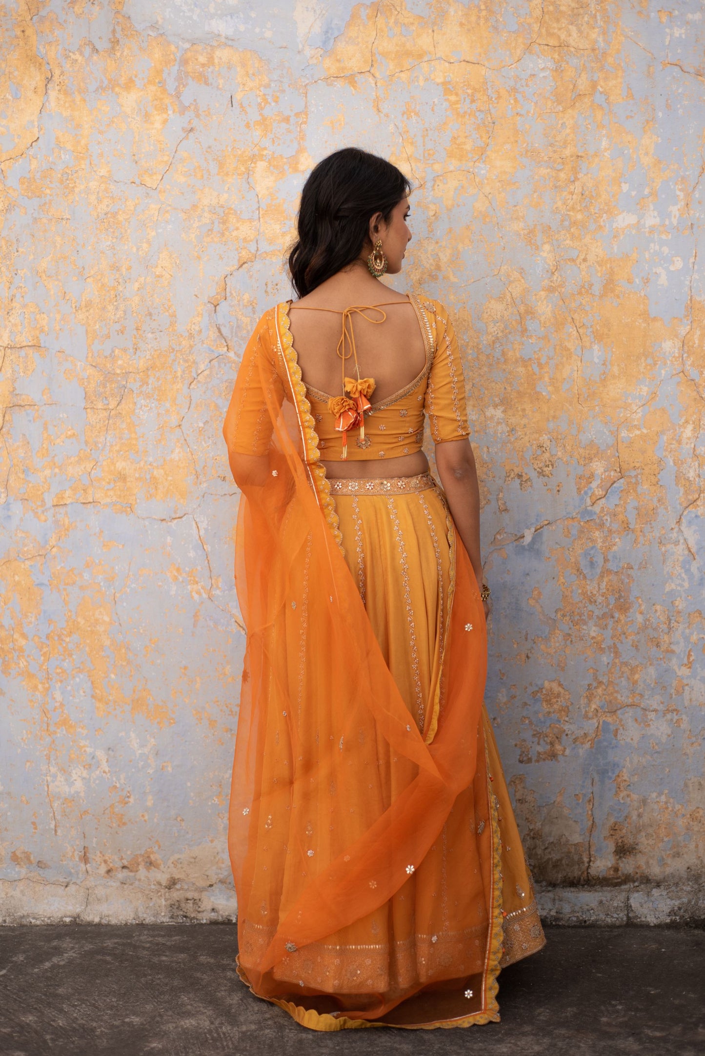 SAFFRON ORANGE LEHNGA SET
